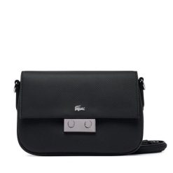 Torebka Lacoste. Czarne listonoszki damskie Lacoste, bez wzorów, bez dodatków. Za 709.99 zł.