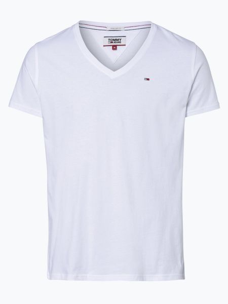 Tommy Jeans T-shirt Mężczyźni Bawełna biały, S. Białe t-shirty męskie Tommy Jeans, m, bez wzorów, z bawełny, bez kołnierzyka. Za 149.95 zł.