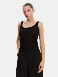 Guess Top W5GR16 Z3E22 Czarny Regular Fit. Czarne topy damskie Guess, l, z aplikacjami, z wiskozy, bez kołnierzyka. Za 139.99 zł.