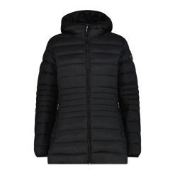 Długa kurtka puchowa z kapturem na zamek Sorona Aura damska CMP. Czarne kurtki damskie CMP, bez wzorów, z puchu, z kapturem. Za 493.20 zł.
