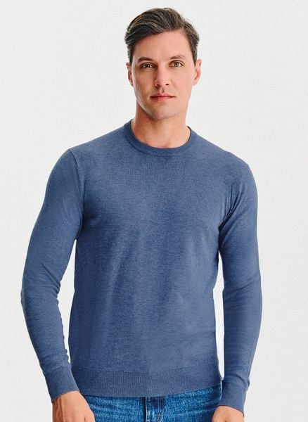 PAKO LORENTE – Niebieski sweter męski. Niebieskie swetry męskie Pako Lorente, na jesień, l, bez wzorów, z nylonu, bez kołnierzyka. Za 99.99 zł.