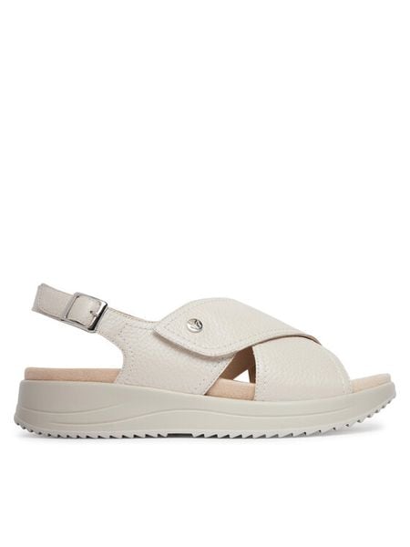 Caprice Sandały 9-28707-46 Biały. Białe sandały damskie Caprice, bez wzorów, bez obcasa, na płaskiej podeszwie. Za 399.99 zł.