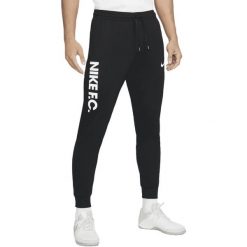 Spodnie Nike FC, Mężczyźni. Czarne spodnie materiałowe męskie Nike, bez wzorów, z materiału. Za 309.05 zł.