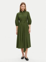 Weekend Max Mara Sukienka koszulowa Kenita 2515221202 Zielony Regular Fit. Zielone sukienki damskie Weekend Max Mara, bez wzorów, z bawełny, bez kołnierzyka, bez ramiączek, koszulowe. Za 1,539.00 zł.