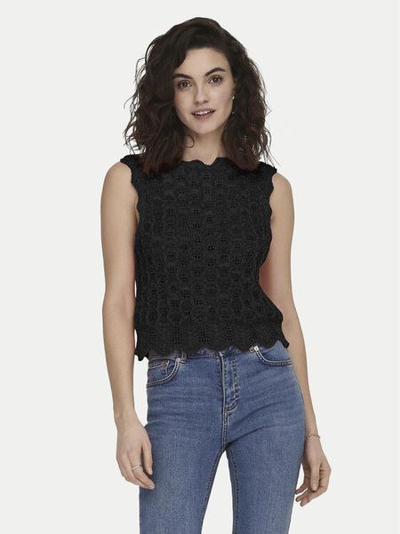 ONLY Bluzka Luna 15291602 Czarny Regular Fit. Czarne bluzki damskie Only, l, bez wzorów, z syntetyku, bez kołnierzyka, bez ramiączek. Za 69.99 zł.