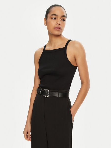 IVY OAK Top Klara Rose IO1100X2362 Czarny Slim Fit. Czarne topy damskie Ivy & Oak, l, bez wzorów, z bawełny, bez kołnierzyka. Za 129.99 zł.