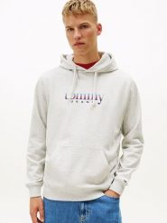 TOMMY JEANS Bluza w kolorze białym rozmiar: L. Szare bluzy z kapturem męskie Tommy Jeans, l, z bawełny. Za 249.95 zł.