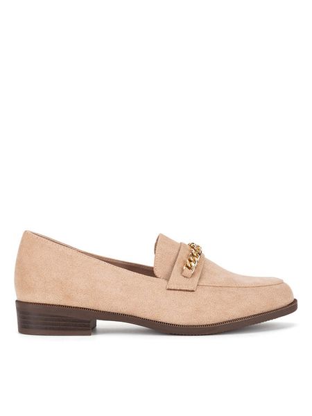 DeeZee Mokasyny LE527-14 Beżowy. Brązowe mokasyny damskie DeeZee, z materiału. Za 119.99 zł.