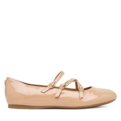 Baleriny Guess. Brązowe baleriny damskie Guess, z aplikacjami, bez obcasa. Za 419.99 zł.