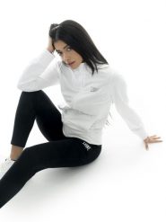 Bluza z bawełna z zamek błyskawiczny na co dzień. Zielone bluzy bez kaptura damskie LEONE 1947 APPAREL, xl, z bawełny. Za 383.11 zł.