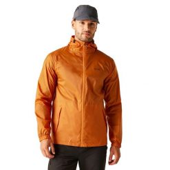 Męska Kurtka Kieszonkowa + Worek Pack It III. Brązowe kurtki męskie Regatta, l, bez wzorów, z materiału, z kapturem. Za 248.99 zł.