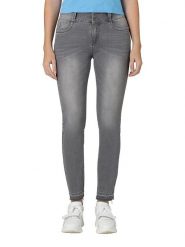 Timezone Dżinsy "Enya" - Slim fit - w kolorze szarym rozmiar: W32. Szare jeansy damskie Timezone, z podwyższonym stanem. Za 131.74 zł.
