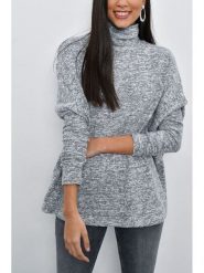 Milan Kiss Sweter w kolorze szarym rozmiar: S. Szare golfy damskie Milan Kiss, s, bez wzorów, bez ramiączek. Za 126.99 zł.