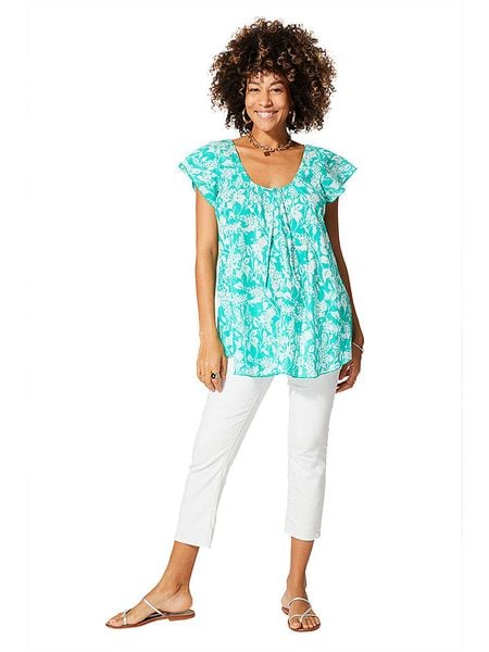 Aller Simplement Bluzka w kolorze turkusowym rozmiar: 38/40. Niebieskie bluzki damskie Aller Simplement, bez wzorów, klasyczne, bez kołnierzyka, bez ramiączek. Za 39.58 zł.