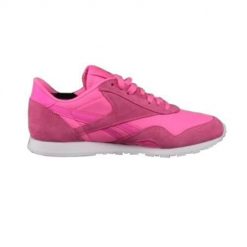 Buty do chodzenia damskie Reebok CL Nylon Slim Metal. Białe buty sportowe na co dzień damskie Reebok, bez wzorów, z materiału, trekkingowe. Za 236.00 zł.