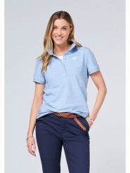 Polo Sylt Koszulka polo w kolorze błękitnym rozmiar: XS. Niebieskie bluzki damskie Polo Sylt, xs, bez wzorów, bez ramiączek. Za 92.21 zł.