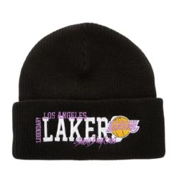 Czapka z dzianiny Mitchell & Ness Billboard Los Angeles Lakers. Czarne czapki męskie Mitchell & Ness, bez wzorów, z dzianiny, vintage. Za 194.00 zł.