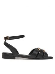 TWINSET Sandały Ciabatta 251GCJ04A Czarny. Czarne sandały damskie Twinset, bez wzorów, ze skóry, bez obcasa, na płaskiej podeszwie. Za 419.99 zł.