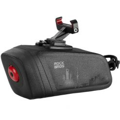 Torba rowerowa pod siodełko z lampką tylną Rockbros AS-141 wodoodporna. Czarne torebki klasyczne damskie ROCKBROS, bez wzorów, z gumy, z nadrukiem, bez dodatków. Za 169.00 zł.