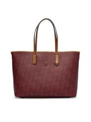 Tommy Hilfiger Torebka Th Monoplay Tote Le AW0AW17416 Czerwony ciemny. Czerwone torebki klasyczne damskie Tommy Hilfiger, bez wzorów, ze skóry, bez dodatków. Za 849.99 zł.