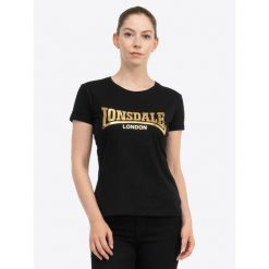 Koszulka damska Lonsdale Cartmel. Czarne bluzki sportowe damskie Lonsdale, xl, z bawełny, bez kołnierzyka, bez ramiączek. Za 120.00 zł.
