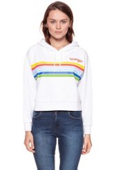BLUZA WRANGLER DAMSKA CROPPED HOODY WHITE W6073HP12 112130434. Białe bluzy z kapturem damskie Wrangler, xs. W wyprzedaży za 69.99 zł.