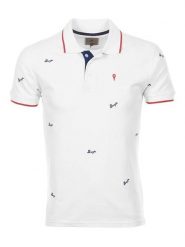 Peak Mountain Koszulka polo "Clamar" w kolorze białym rozmiar: XL. Białe koszulki polo męskie Peak Mountain, xl, bez wzorów, z bawełny, bez ramiączek. Za 78.99 zł.