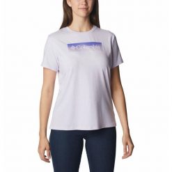 Koszulka Damska Columbia Sun Trek SS Graphic T-Shirt. Fioletowe t-shirty damskie Columbia, l, bez wzorów, bez kołnierzyka. Za 69.99 zł.