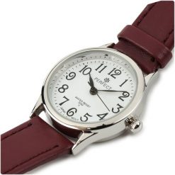 Zegarek Damski Na Rękę Pasek Skórzany Bordowy Perfect 273. Czerwone, analogowe zegarki damskie ze stali. Za 51.99 zł.