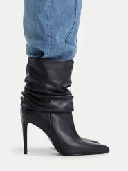 Eva Minge Botki EO-SLT2502H-07-17-1 Czarny. Czarne botki damskie Eva Minge, bez obcasa, na szpilce, bez zapięcia. Za 599.99 zł.