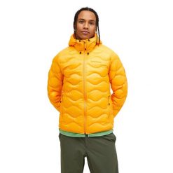 Kurtka Peak Performance puchowa męska Helium Down Hood Jacket pomarańczowa - M. Brązowe kurtki męskie Peak Performance, m, bez wzorów, z puchu, bez kaptura. W wyprzedaży za 1,099.00 zł.