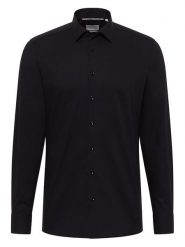 Eterna Koszula - Slim fit - w kolorze czarnym rozmiar: 39. Czarne koszule męskie Eterna, bez wzorów, z bawełny, bez kołnierzyka, bez ramiączek. Za 114.44 zł.