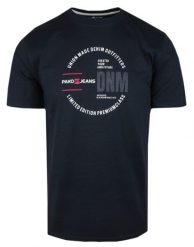 T-Shirt Męski - Granatowy z Napisem - Pako Jeans. Niebieskie t-shirty męskie Pako Jeans, l, bez wzorów, z bawełny, bez kołnierzyka. Za 69.00 zł.