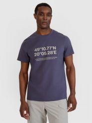 4F T-shirt regular z nadrukiem męski - szary M. Szare t-shirty męskie 4f, m, bez wzorów, z bawełny, bez kołnierzyka. W wyprzedaży za 49.99 zł.