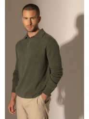 Perfect Cashmere Kaszmirowa koszulka polo "Spencer" w kolorze khaki rozmiar: XL. Brązowe koszulki polo męskie Perfect Cashmere, xl, bez wzorów, z kaszmiru, bez ramiączek. Za 388.95 zł.