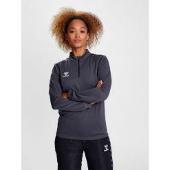 Damska bluza dresowa half zip Hummel Authentic. Szare bluzy bez kaptura damskie HUMMEL, bez wzorów, z dresówki, bez ramiączek, bez kaptura. Za 234.00 zł.