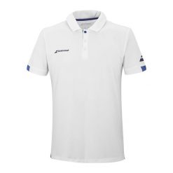 Koszulka polo męsa Babolat Play. Białe koszulki polo męskie BABOLAT, l, bez wzorów, bez ramiączek. Za 149.99 zł.