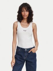 HUGO Top Damatank 50572293 Biały Extra Slim Fit. Białe topy damskie Hugo, xl, bez wzorów, z bawełny, bez kołnierzyka. Za 129.99 zł.