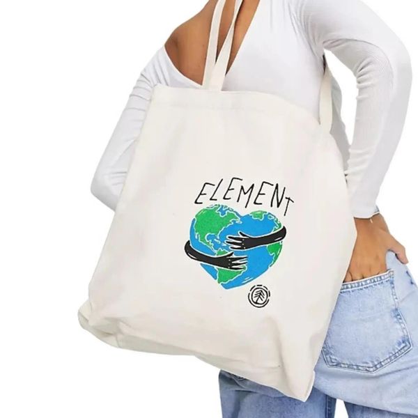 Torba lifestyle - element tote bag - 100% bawełna. Brązowe torebki klasyczne damskie Element, bez wzorów, z bawełny, bez dodatków. Za 52.00 zł.