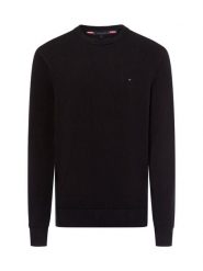 Tommy Hilfiger sweter Mężczyźni Bawełna czarny, L. Czarne swetry męskie Tommy Hilfiger, l, bez wzorów, z bawełny, bez kołnierzyka. Za 409.95 zł.