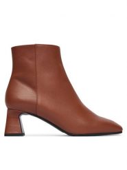 Pollini Botki SA21045G0NTC0217 Brązowy. Brązowe botki damskie Pollini, ze skóry, bez obcasa, na słupku, bez zapięcia. Za 1,959.00 zł.
