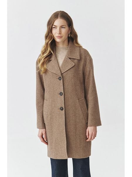 TATUUM Wełniany płaszcz "Sewro" w kolorze jasnobrązowym rozmiar: 44. Brązowe płaszcze damskie Tatuum, bez wzorów, z wełny. Za 414.33 zł.