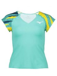 Mizuno Koszulka sportowa w kolorze turkusowym rozmiar: S. Niebieskie bluzki sportowe damskie Mizuno, s, bez wzorów, z materiału, bez ramiączek. Za 70.24 zł.