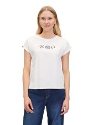 CARTOON Koszulka w kolorze białym rozmiar: 46. Białe t-shirty damskie Cartoon, z aplikacjami, z bawełny, bez kołnierzyka. Za 64.95 zł.