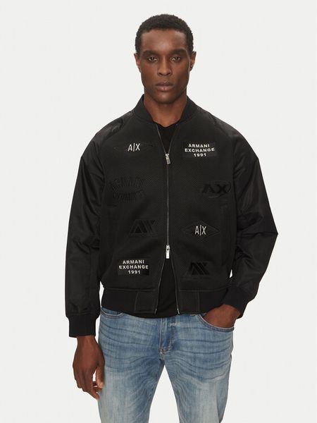 Armani Exchange Kurtka bomber XM000388 AF13130 UC001 Czarny Regular Fit. Czarne kurtki męskie Armani Exchange, m, bez wzorów, z syntetyku, bez kaptura. Za 849.99 zł.