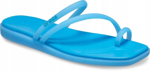 Klapki Dla Dorosłych Crocs Miami Frosted Toe Loop Women. Niebieskie klapki damskie Crocs, z materiału. Za 159.99 zł.