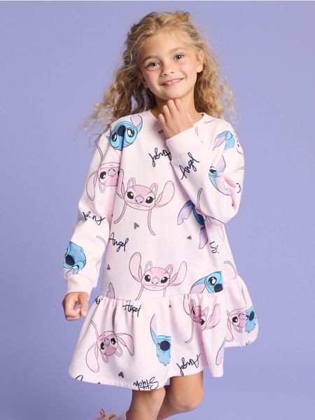 Sukienka Stitch - różowy. Czerwone sukienki dziewczęce Sinsay, bez wzorów, z bawełny, bez ramiączek, długie. Za 25.99 zł.