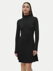 Vero Moda Sukienka dzianinowa Gold 10311379 Czarny Regular Fit. Czarne sukienki damskie Vero Moda, s, bez wzorów, z dzianiny, bez kołnierzyka, bez ramiączek. Za 239.99 zł.
