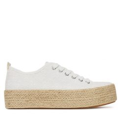 Espadryle DeeZee. Białe espadryle damskie DeeZee, bez wzorów, bez obcasa. Za 79.99 zł.