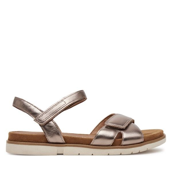 Sandały Marco Tozzi. Żółte sandały damskie Marco Tozzi, bez wzorów, bez obcasa, na płaskiej podeszwie. Za 339.99 zł.